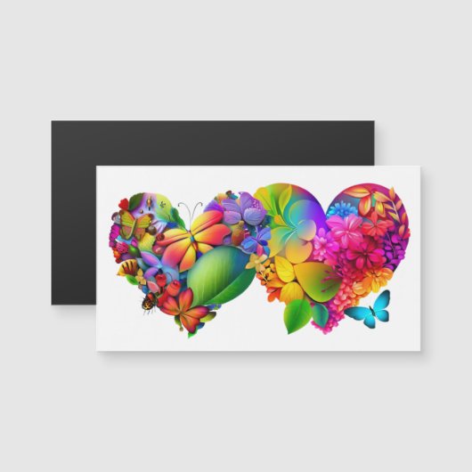 花と蝶ハート (正面/裏面)