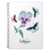 花と蝶パーソナライズされた。 ノートブック (正面)