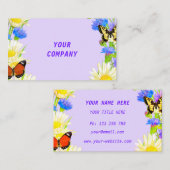 花と蝶ビジネスカード 名刺 (正面/裏面)