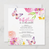 花と蝶ベビーシャワー招待状 招待状 (正面)