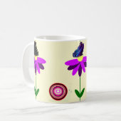 花と蝶マグ コーヒーマグカップ (正面左)