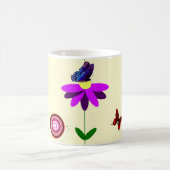 花と蝶マグ コーヒーマグカップ (中央)