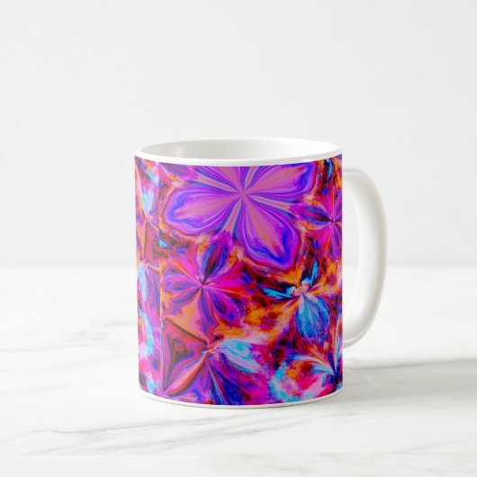 花と蝶抽象芸術 コーヒーマグカップ (正面右)