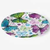 花と蝶紙プレート ペーパープレート (アングル)