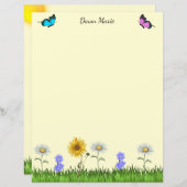 花と蝶8.5 x 11文房具 (正面/裏面)