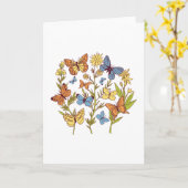 花と蝶 カード (黄色い花)