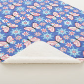 花と蝶 シェルパブランケット (3/4)