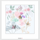 花と蝶 シール (シート)