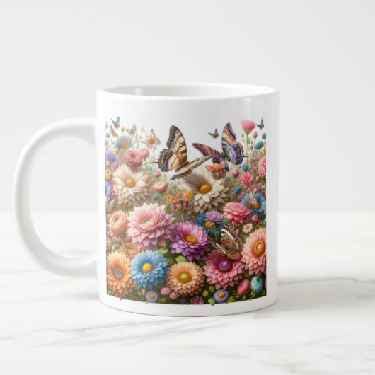 花と蝶 ジャンボコーヒーマグカップ (左)