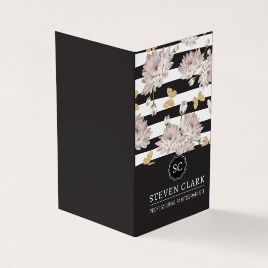 花と蝶 |ストライプの | 名刺 (外部)