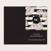 花と蝶 |ストライプの | 名刺 (内部フラット)