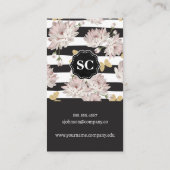 花と蝶 |ストライプの | 名刺 (裏面)