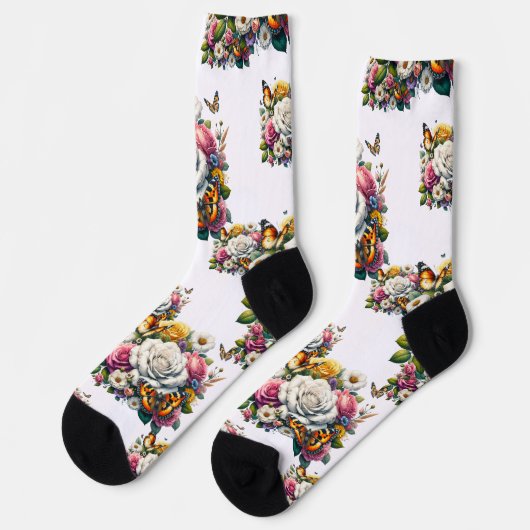 花と蝶 ソックス (左)