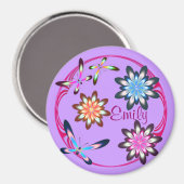 花と蝶 マグネット (正面/裏面)