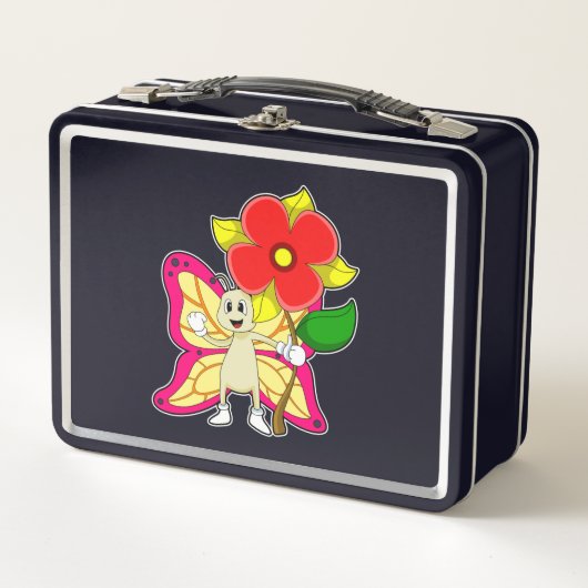 花と蝶 メタルランチボックス (正面)
