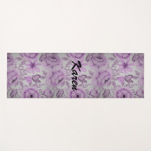 花と蝶  ヨガマット (正面(横))