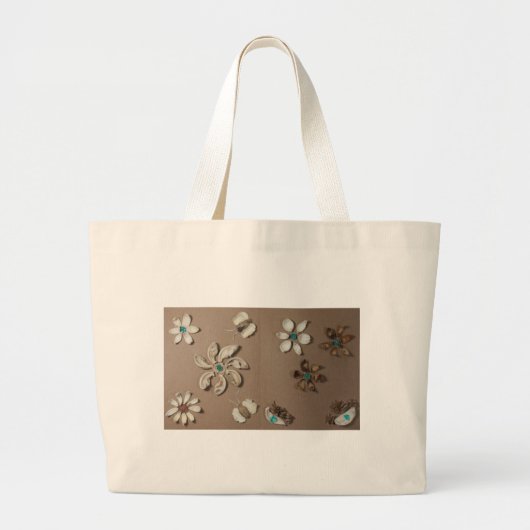 花と蝶 ラージトートバッグ (正面)