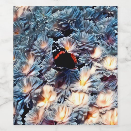 花と蝶 ワインラベル (シングルラベル)