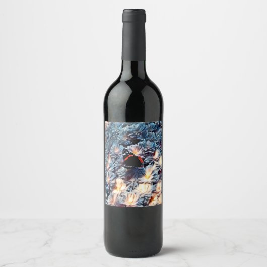 花と蝶 ワインラベル (正面)