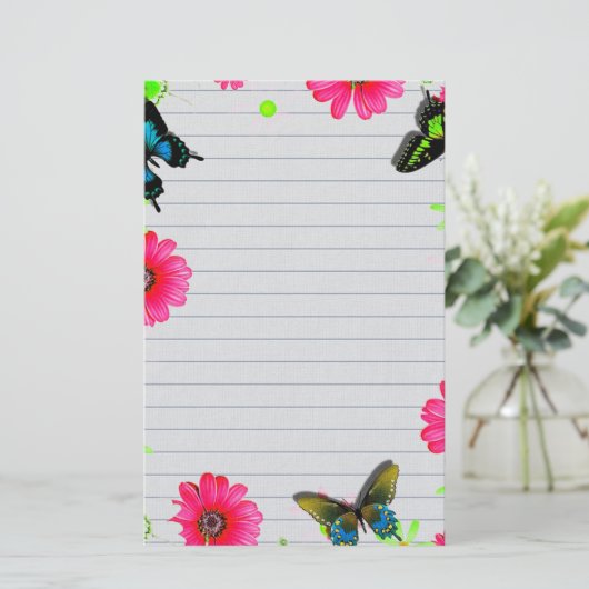 花と蝶 便箋 (スタンド正面)