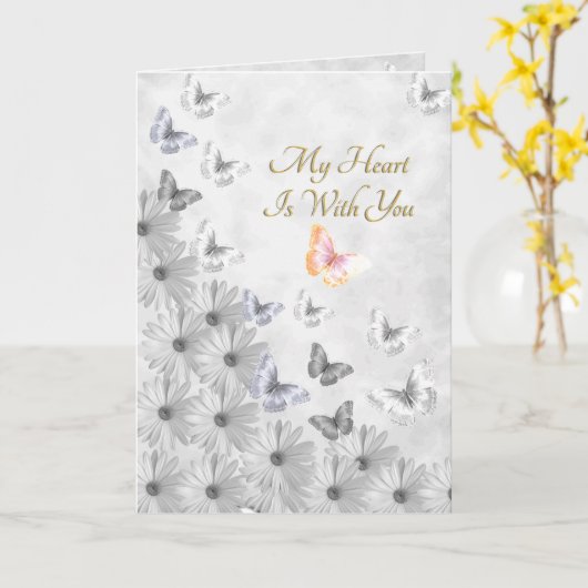 花と蝶 – 姉妹の喪失 カード (黄色い花)