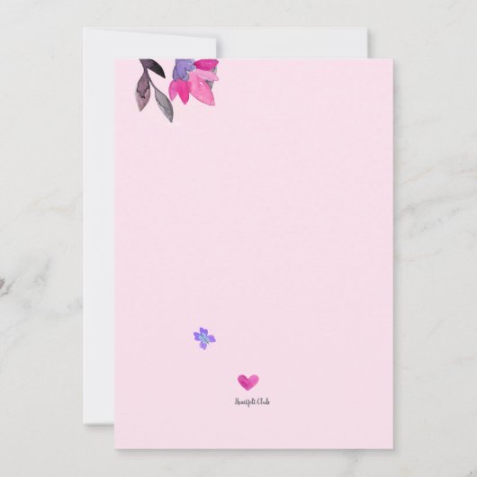 花と蝶 招待状 (裏面)