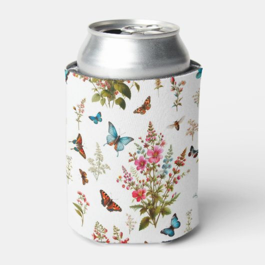 花と蝶 缶クーラー (缶正面)