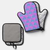 花と蝶 鍋つかみ&鍋敷きセット (正面/裏面)