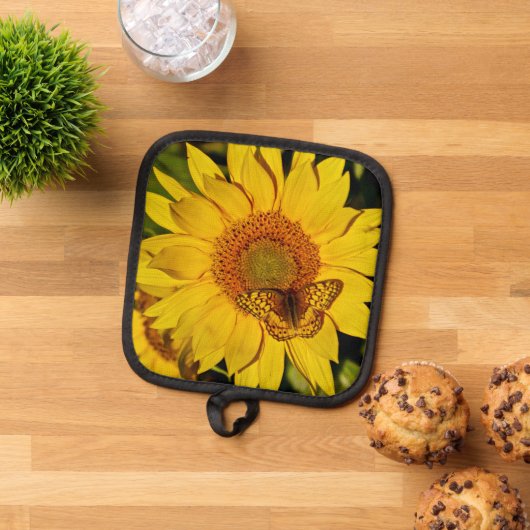 花と蝶 鍋敷き (トップダウン)