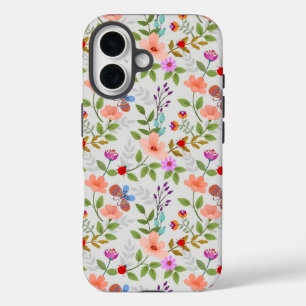 花と蝶 iPhone 16ケース