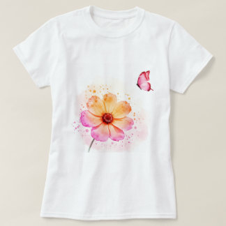 花と蝶 Tシャツ