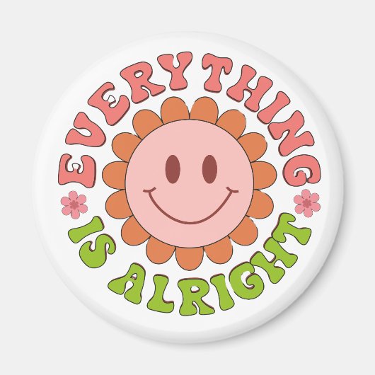 花と言葉を持つ笑顔の顔 マグネット (正面)