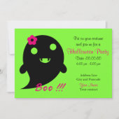 花と言葉「ブー」が付いたかわいい幽霊 招待状 (正面)