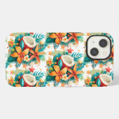 花と貝殻とココナッツ iPhoneケース (裏面横)