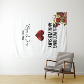 花と赤いハート タペストリー (インサイチュ(横))