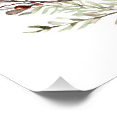 花と赤い果実の喜びを持つクリスマスリース ポスター (コーナー)