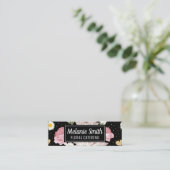 花と金ゴールド斑点 スキニー名刺 (スタンド正面)