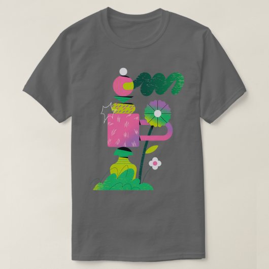 花と陶器 Tシャツ (デザイン正面)