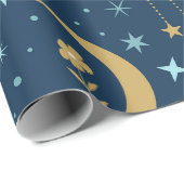 花と雲が咲くゴールデンムーン ラッピングペーパー (ロールコーナー)