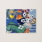 花と電話で少女 ジグソーパズル (横)