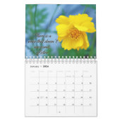 花と霊感引用文カレンダー カレンダー (1月 2026)