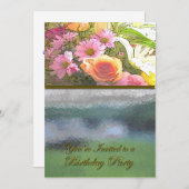 花と霧の誕生日パーティー 招待状 (正面/裏面)