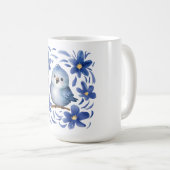 花と青い鳥 コーヒーマグカップ (正面右)