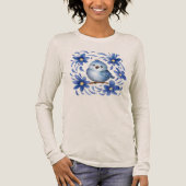 花と青い鳥 トライブレンドTシャツ (正面)