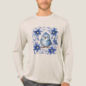 花と青い鳥 トライブレンドTシャツ (正面)