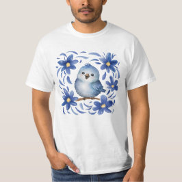 花と青い鳥 Tシャツ