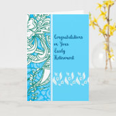 花と青の早期退職用カード カード (黄色い花)