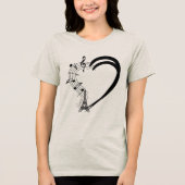 花と音楽でいっぱいのハート トライブレンドＴシャツ (正面)