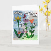 花と音楽のノートと喜びのアートワーク カード (黄色い花)