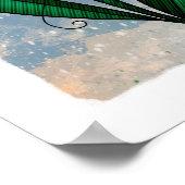 花と音楽のノートと喜びのアートワーク ポスター (角)